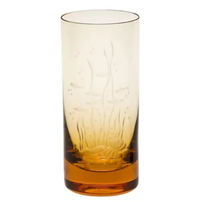 Whisky Set Tumbler Topaz Lead-Free Crystal, Engraving The Sea Life No. 1 400 ml