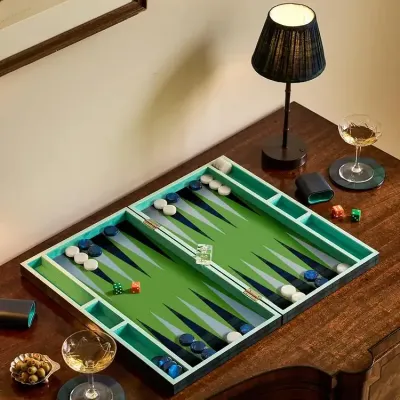 Lacquer Tartan Backgammon Set