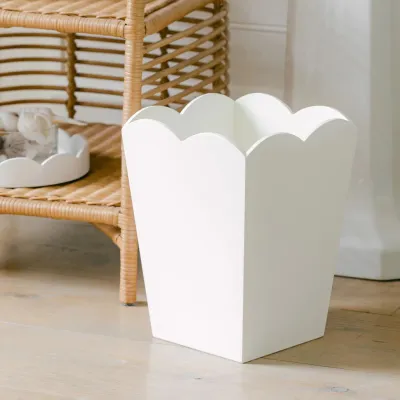 Scalloped Bin White