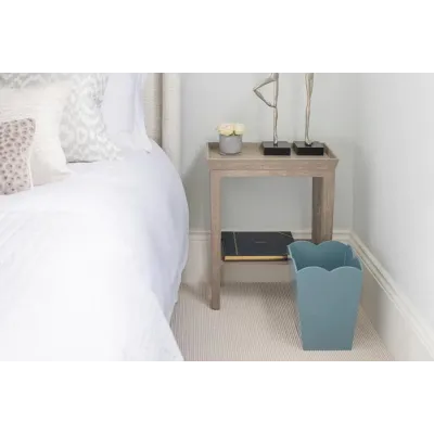 Chambray Blue Lacquered Scallop Bin, Limited Edition