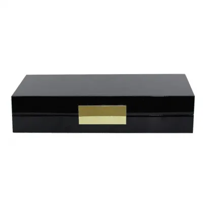 4 x 9 in Black & Gold Small Storage Box