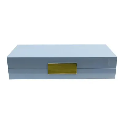 4 x 9 in Pale Denim & Gold Small Storage Box
