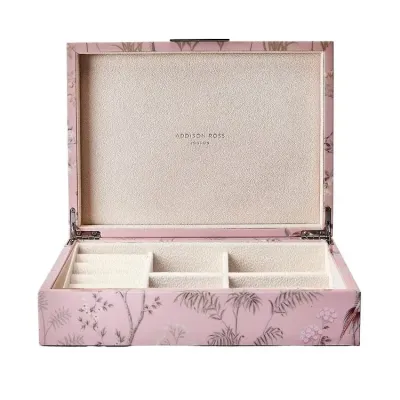 Chinoiserie Pink Box with Silver Large
