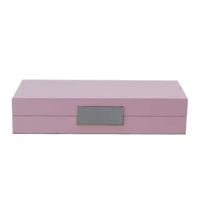 4 x 9 in Pink & Silver Small Storage Box