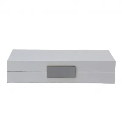 4 x 9 in White & Silver Small Storage Box