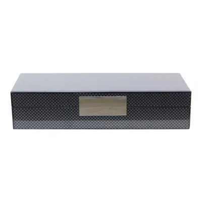 4 x 9 in Carbon Fiber Silver Small Storage Box