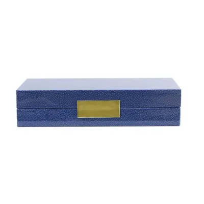 4 x 9 in Blue Shagreen Gold Small Storage Box