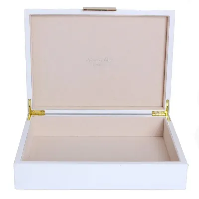 8 x 11 in White & Gold Large Storage Box