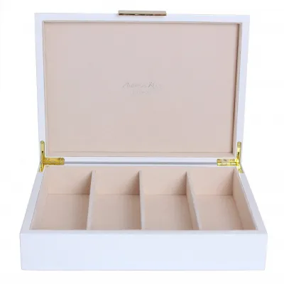 8 x 11 in White & Gold G Large Storage Box