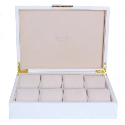 8 x 11 in White & Gold W Large Storage Box