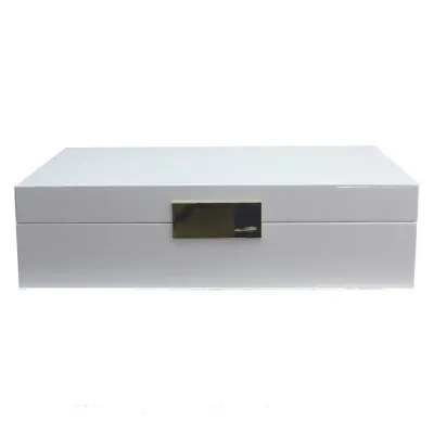 8 x 11 in White & Gold W Large Storage Box