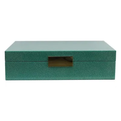 8 x 11 in Green Shagreen Gold J Large Storage Box