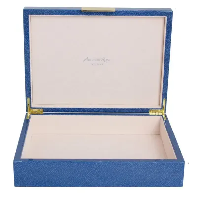 8 x 11 in Blue Shagreen Gold Large Storage Box