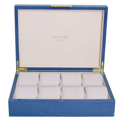 8 x 11 in Blue Shagreen Gold W Large Storage Box