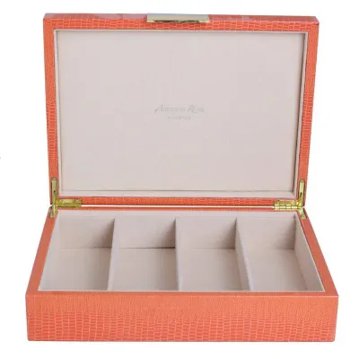 8 x 11 in Orange Croc Gold G Large Storage Box