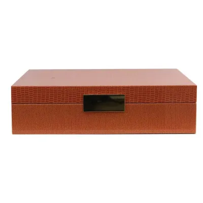 8 x 11 in Orange Croc Gold Large Storage Box