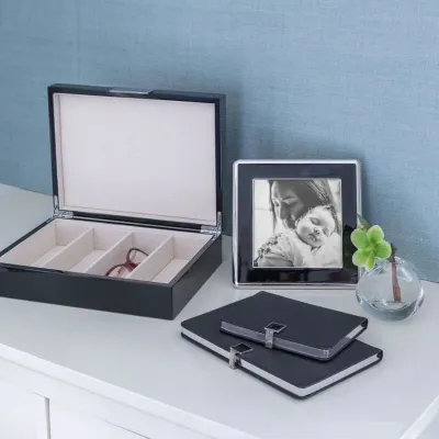 8 x 11 in Black & Silver G Large Storage Box