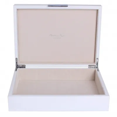 8 x 11 in White & Silver Large Storage Box