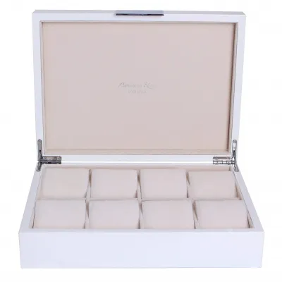 8 x 11 in White & Silver Large Storage Box