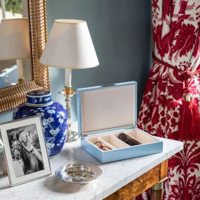 8 x 11 in Pale Denim & Silver G Large Storage Box