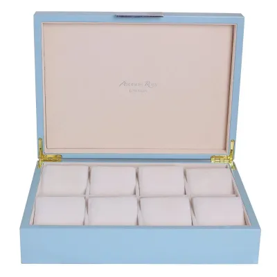 8 x 11 in Pale Denim & Silver W Large Storage Box