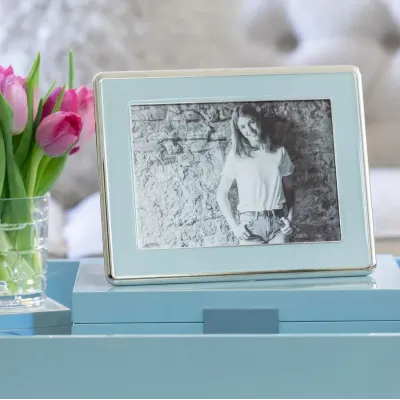 8 x 11 in Pale Denim & Silver W Large Storage Box