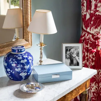 8 x 11 in Pale Denim & Silver Large Storage Box