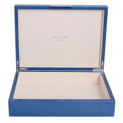 8 x 11 in Blue Shagreen Silver Large Storage Box