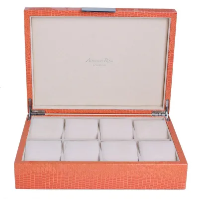 8 x 11 in Orange Croc Silver W Large Storage Box