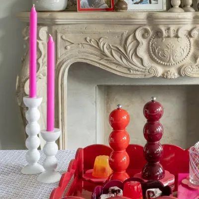 Bobbin White Candlestick