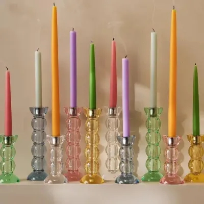 Icy Bobbin Clear Candlestick