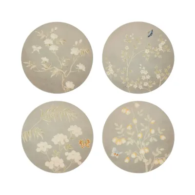 Chinoiserie Grey Coasters Set of 4