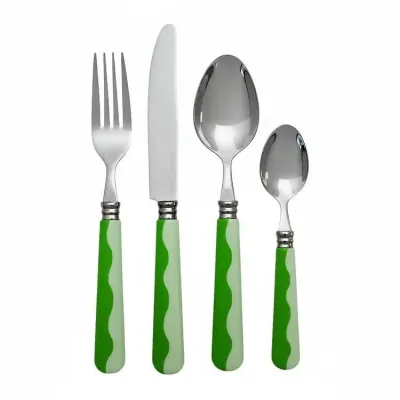 Wave Leaf & Apple Green Salad Servers 2‑Piece Set