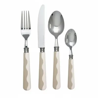 Wave Cappuccino & White Salad Servers 2‑Piece Set