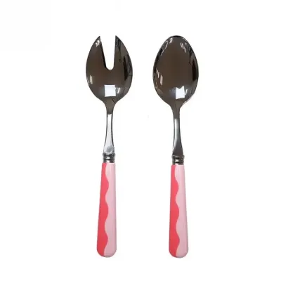 Wave Watermelon & Pink Salad Servers 2‑Piece Set