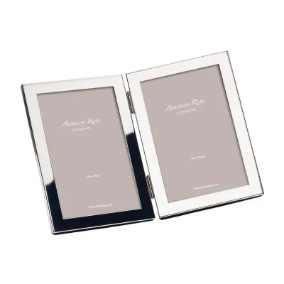 Classic Silverplated Square Corners Double Picture Frame