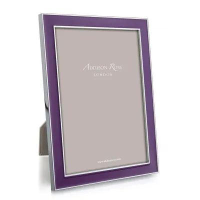 Silver Trim, Purple Enamel Picture Frame
