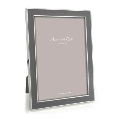 Silver Trim, Taupe Enamel Picture Frame