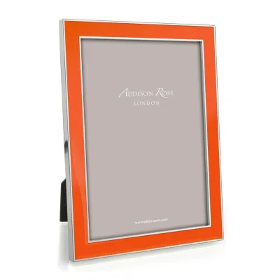 Silver Trim, Orange Enamel Picture Frame