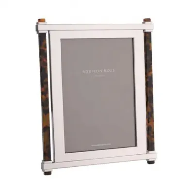 Tortoiseshell & Silver Pillar Photo Frame 8 X 10 In