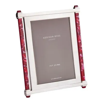 Acrylic Ruby & Silver Photo Frame 5 x 7 in