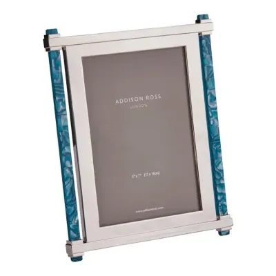 Acrylic Emerald & Silver Photo Frame 5 x 7 in