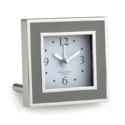Taupe Enamel Square Alarm Clock