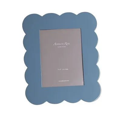 Lacquered Chambray Blue Scallop Photo Frame 5 x 7 in (Limited Edition)