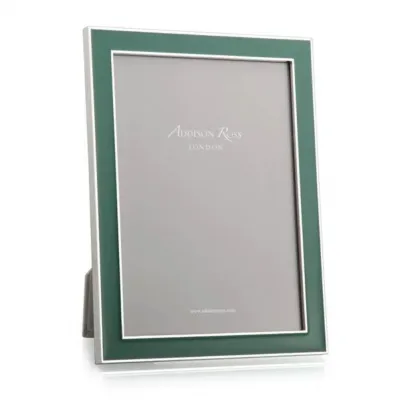 Silver Trim, Fern Enamel Picture Frame