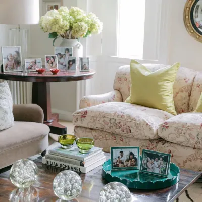 Silver Trim, Fern Enamel Picture Frame