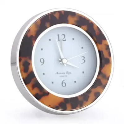 Tortoise & Silver Round Alarm Clock