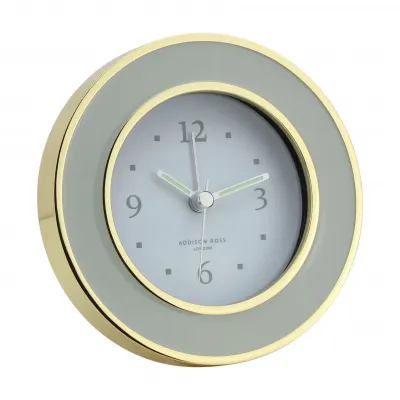 Stone Grey & Gold Round Alarm Clock