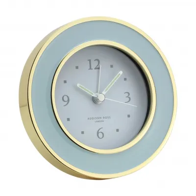 Powder Blue & Gold Round Alarm Clock