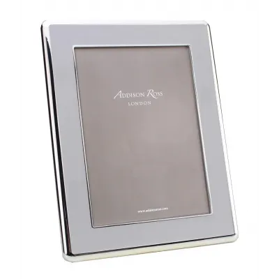 Silver & Chiffon Wide Curved Enamel Picture Frame